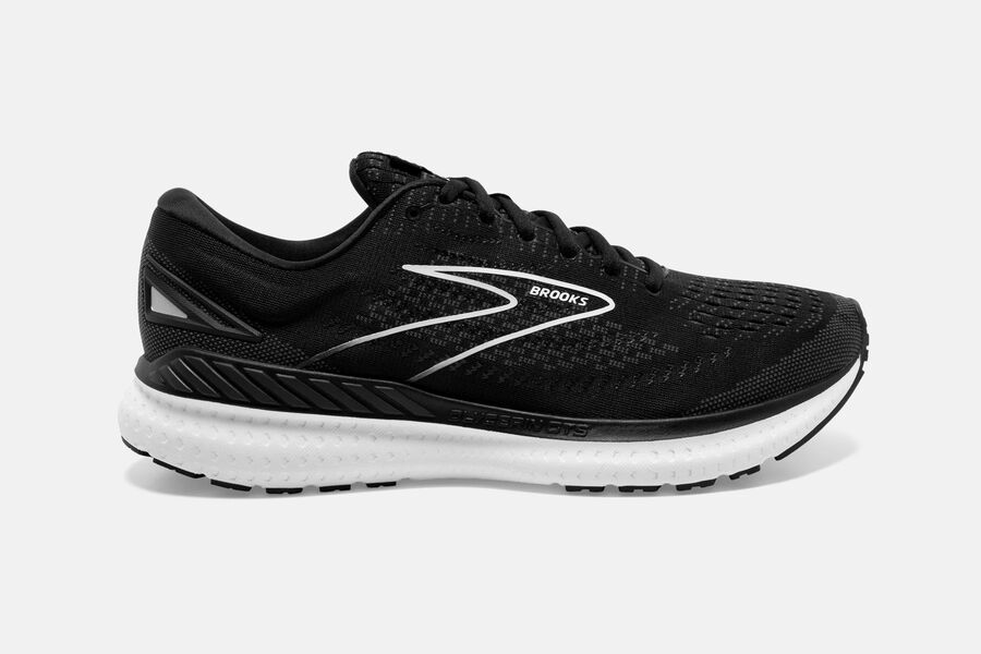 Brooks Men's Glycerin GTS 19 Road Running Shoes Black/White ( JLCGQ6817 )